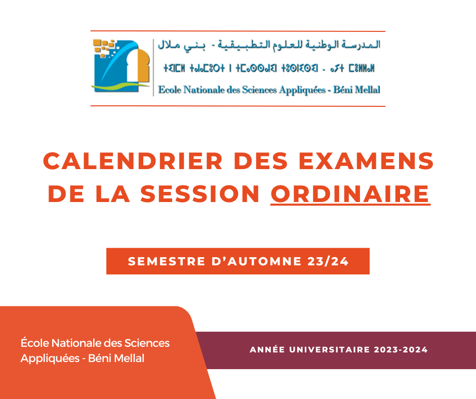 Read more about the article Calendrier des examens de la session ordinaire – Semestre d’automne 23/24
