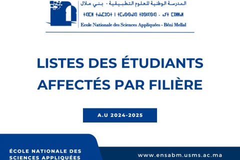 Listes Des Étudiants Affectés Par Filière