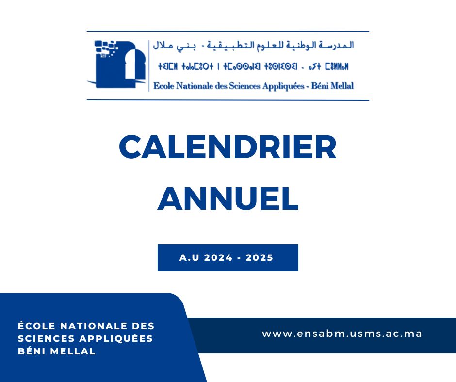 Read more about the article Calendrier annuel A.U:24/25